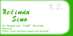 melinda simo business card